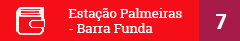 Estação Palmeiras - Barra Funda. Linhas: 7 Rubi, 8 Diamante.